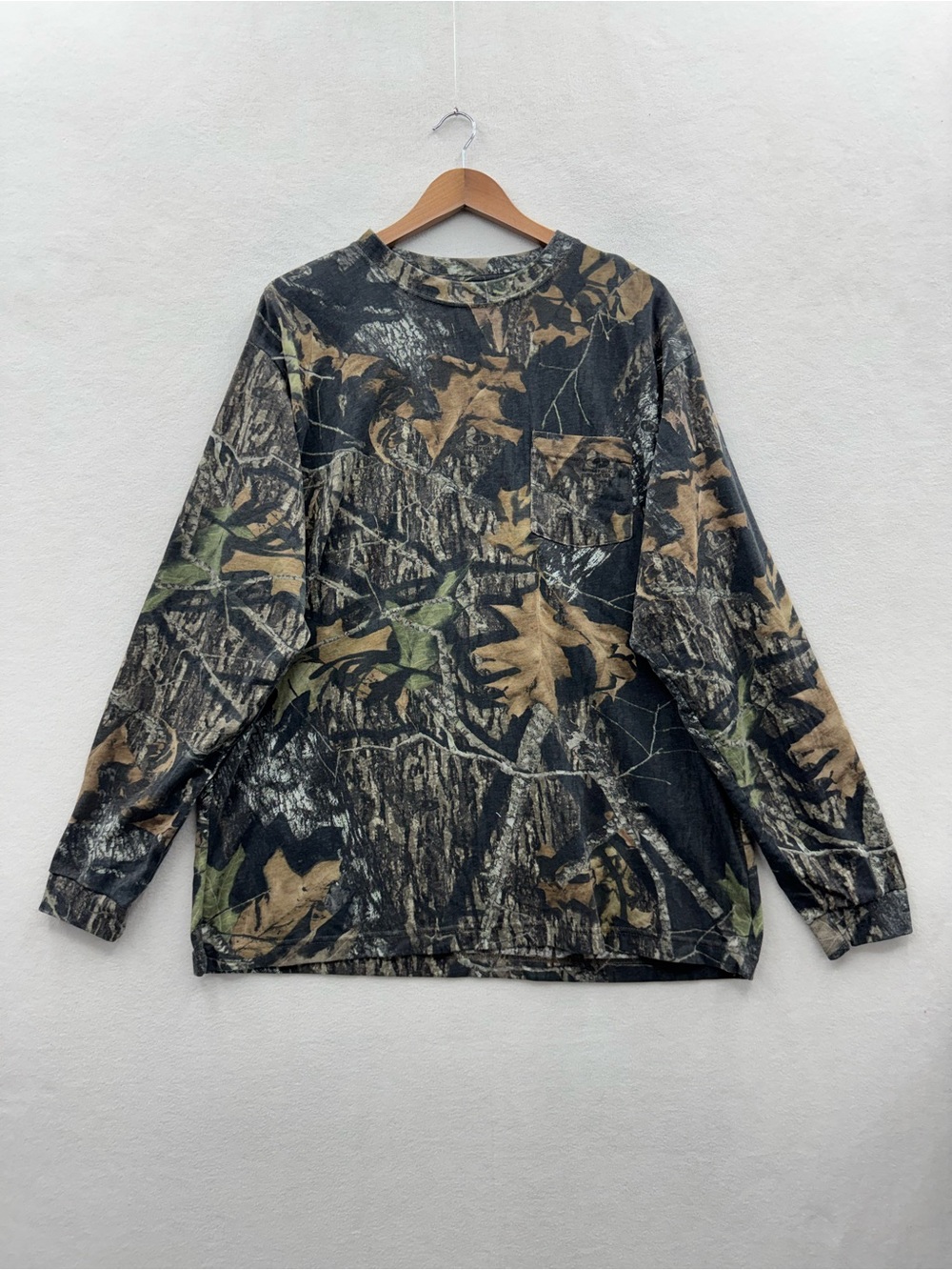 Mossy Oak Field Staff Mens XL Longsleeve Shirt Break Up Camo Pocket Tee Y2k